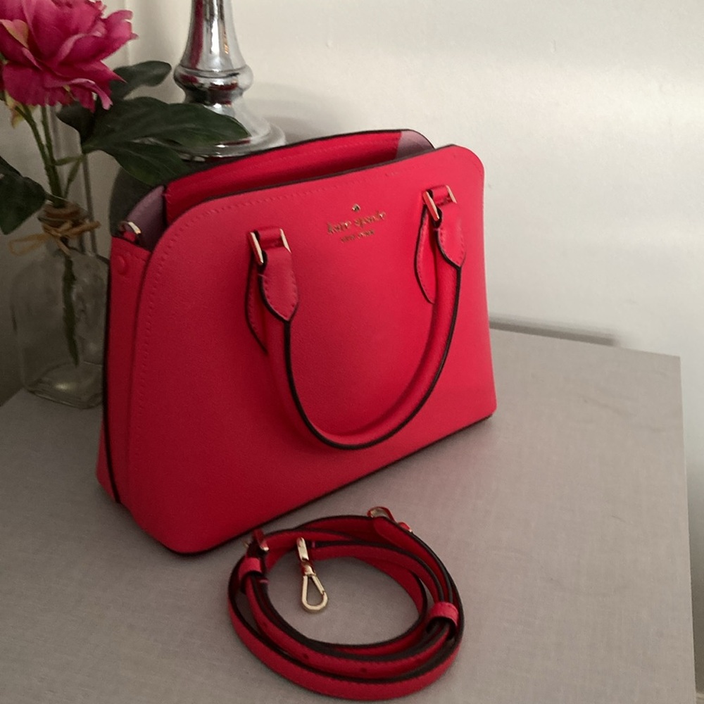 kate spade hot pink satchel with gold hardware - Picture 2 of 13